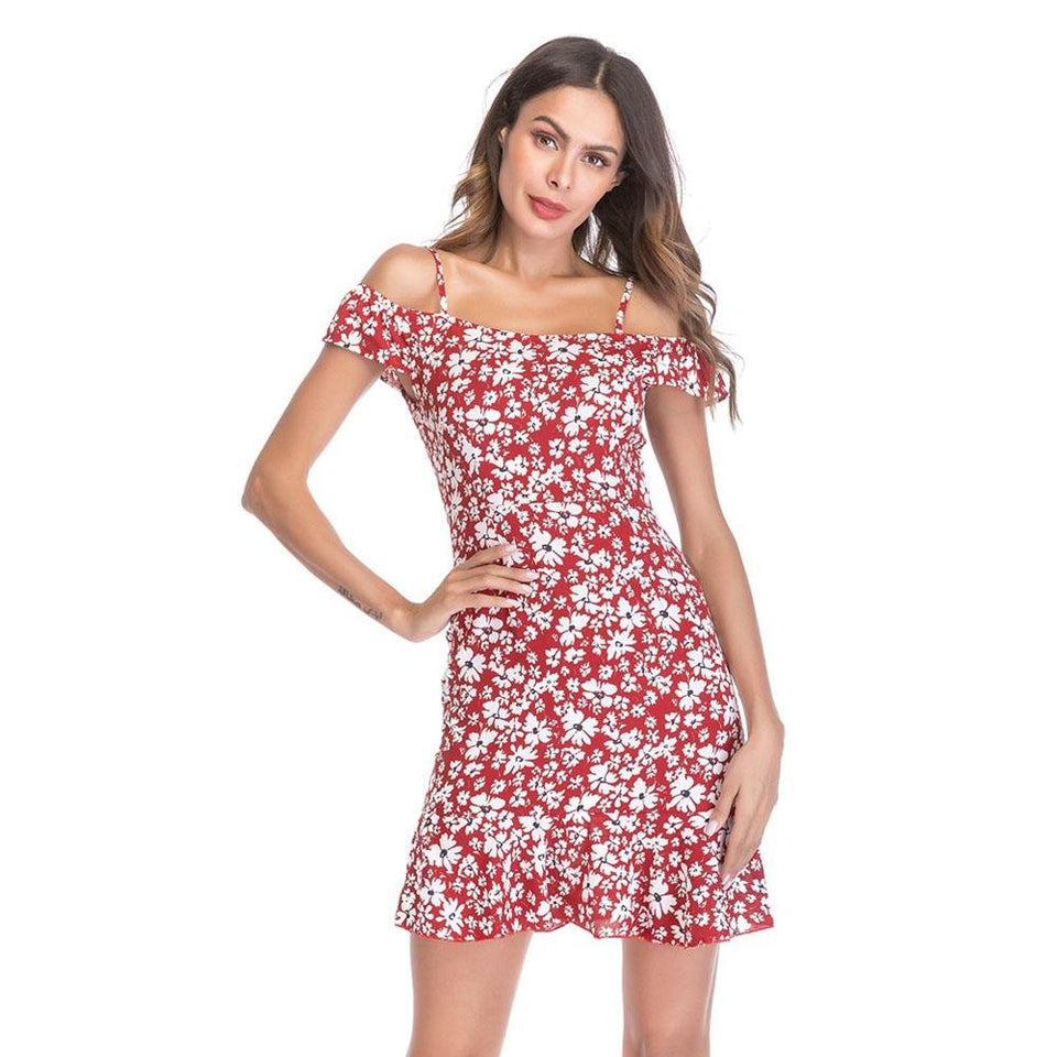FTVOGUE Vestido Casual de Moda para Mujer con Estampado de Gasa