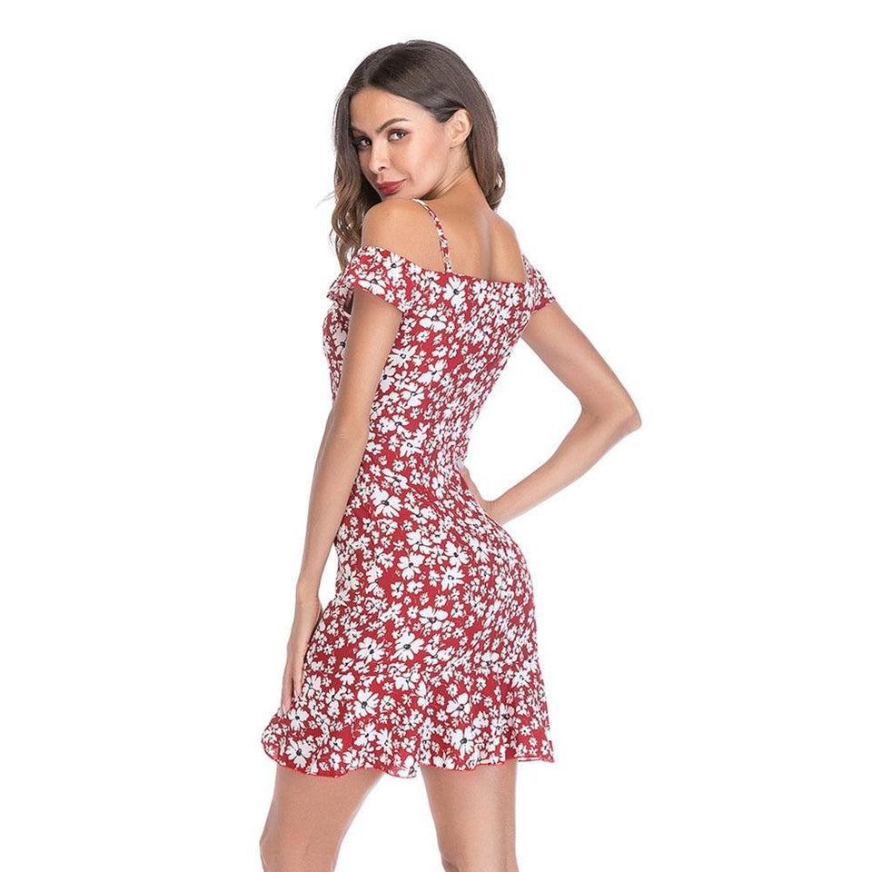 FTVOGUE Vestido Casual de Moda para Mujer con Estampado de Gasa