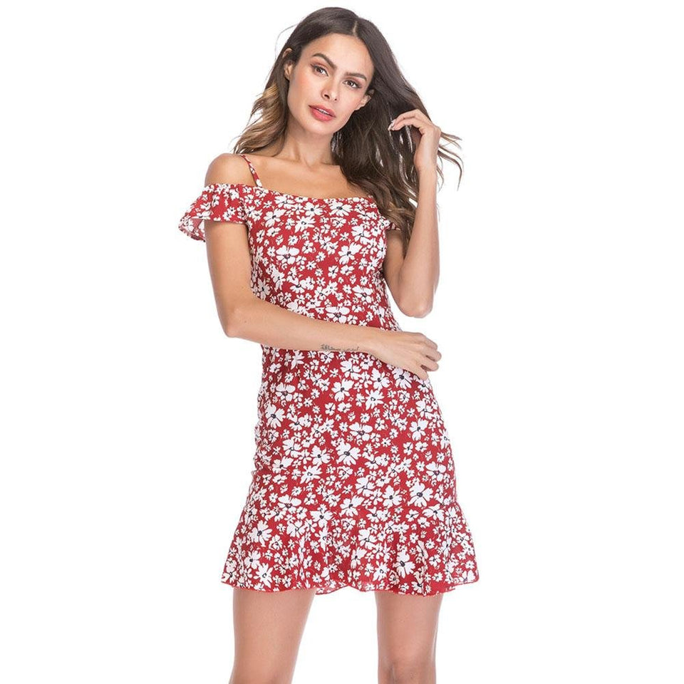 FTVOGUE Vestido Casual de Moda para Mujer con Estampado de Gasa