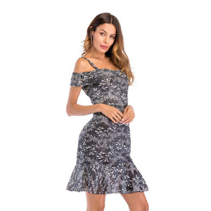 FTVOGUE Vestido Casual de Moda para Mujer con Estampado de Gasa