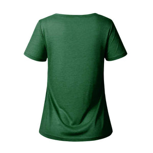 AIEason Blusa de Moda para Mujer, Color sólido, Manga Corta, de Verano, Cuello Redondo, túnica Casual