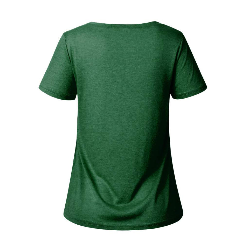 AIEason Blusa de Moda para Mujer, Color sólido, Manga Corta, de Verano, Cuello Redondo, túnica Casual