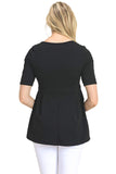 Hello MIZ - Playera de Maternidad para Mujer, diseño Floral con Lunares, Plisado, Cuello en V
