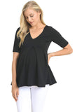 Hello MIZ - Playera de Maternidad para Mujer, diseño Floral con Lunares, Plisado, Cuello en V