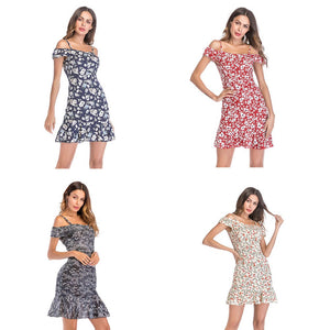 FTVOGUE Vestido Casual de Moda para Mujer con Estampado de Gasa