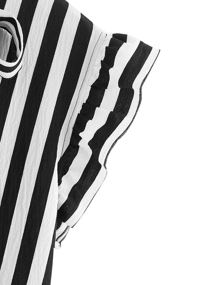 Floerns - Blusa de Gasa sin Mangas para Mujer, diseño de Rayas