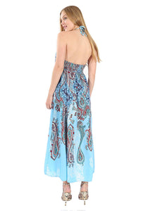 Village Venture- Vestido Casual Estampado Tono Azul 353