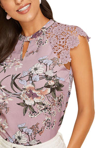 Floerns Flor de la Mujer Imprimir Manga Corta Vestido de Cambio Informal