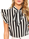 Floerns - Blusa de Gasa sin Mangas para Mujer, diseño de Rayas
