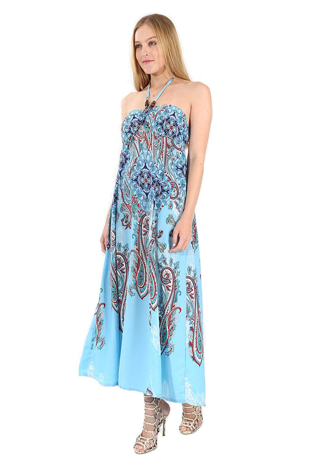 Village Venture- Vestido Casual Estampado Tono Azul 353