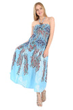 Village Venture- Vestido Casual Estampado Tono Azul 353