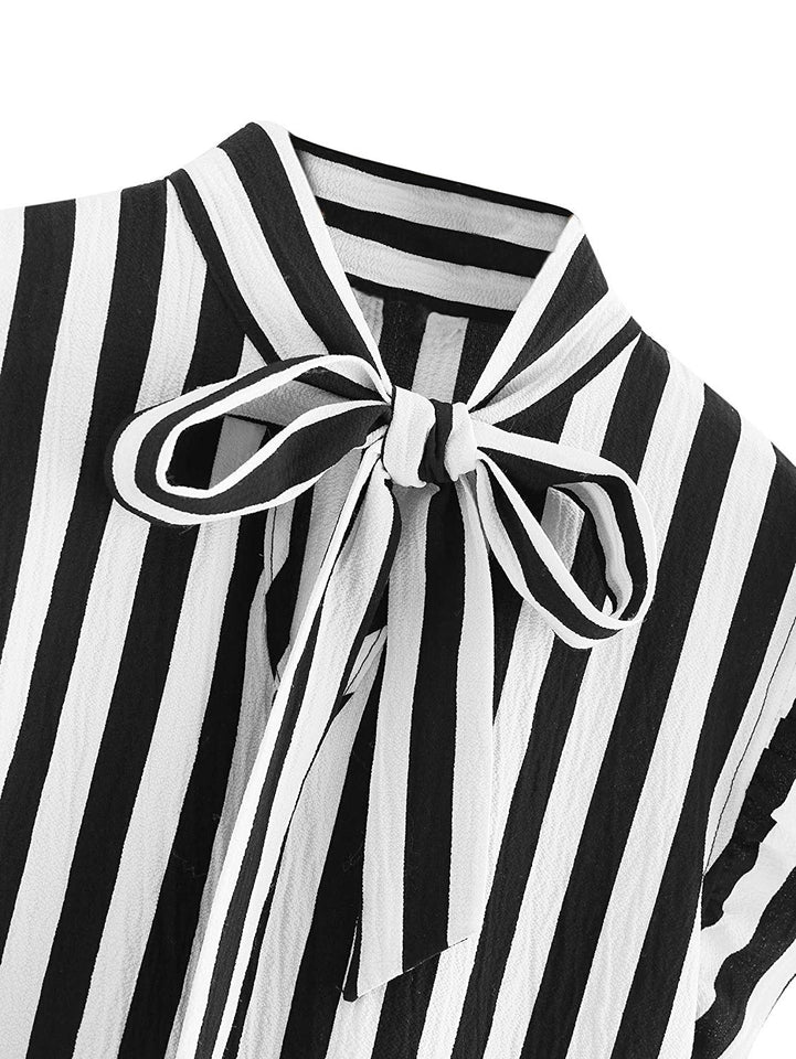 Floerns - Blusa de Gasa sin Mangas para Mujer, diseño de Rayas
